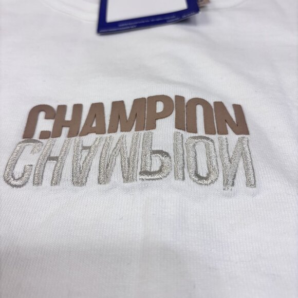 Champion Heritage Heavyweight White T-Shirt With Embroidered Logo Size L - Picture 3 of 9